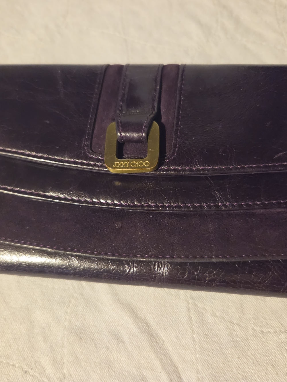 Jimmy Choo Purple Leather Clutch